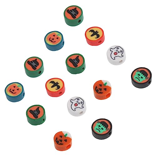 FIXOSHEE 100St Lose Perlen aus Halloween-Ton Tischkonfetti lehmperle selber machen Buchstabenperlen heeloween bescherung weihnachten Abstandsperlen Lose Perle im Halloween-Stil Polymer-Ton von FIXOSHEE