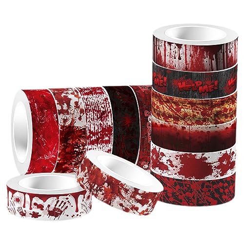 FIXOSHEE 12 Rollen DIY Papierband Papier Gruselige Washi Tapes Aufkleber Klebebandaufkleber von FIXOSHEE