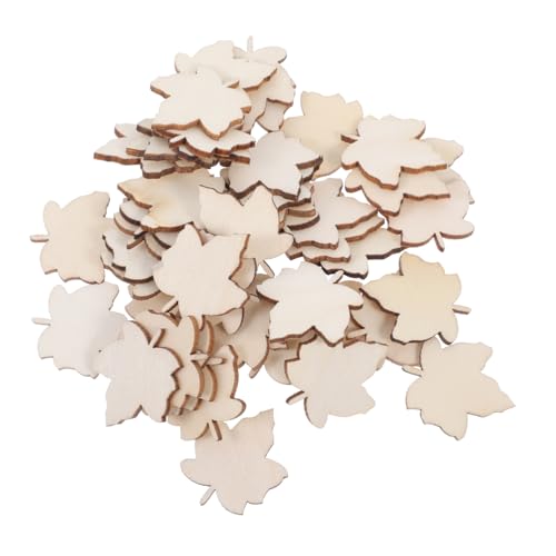 FIXOSHEE 50 Stück Handgefertigte Accessoires Aus Ahornblättern Leere Ahornblätter Herbstliche Thanksgiving-dekoration Aus Holz Die Unvollendeten Dekorationen Zum Erntedankfest Khaki Hölzern von FIXOSHEE