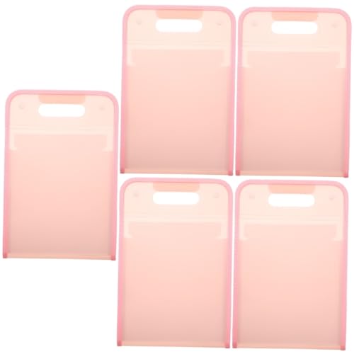 FIXOSHEE 5St Aktenhalter erweiterbar stehender Aktenordner Rechnungen Ordner Ordner-Organizer aufbewahrungsdose storage boxes ordnee Desktop-Rechnungsordner Kunst-Portfolio-Tasche pp Rosa von FIXOSHEE