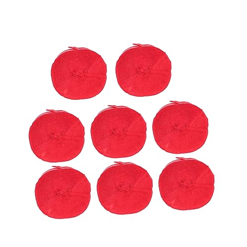 FIXOSHEE 8 Rollen farbiges Krepppapier strapazierfähiges Krepppapier-Ornament Weihnachtsdekoration Krepppapier weihnachts party weihnachten party Streamer-Papier Party-Papierschlange rot von FIXOSHEE