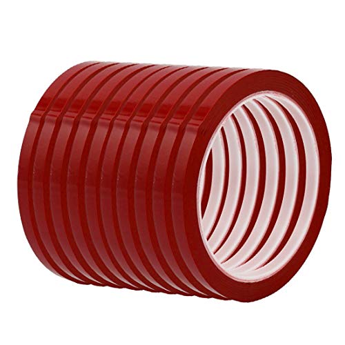 New Lon0167 10 Stück 3mm Breite 164ft Länge einseitig elektrisch isoliert Klebeband rot(10Pcs 3mm Breite 164ft Länge einseitig elektrisch isoliertes Klebeband rot) von FIYA