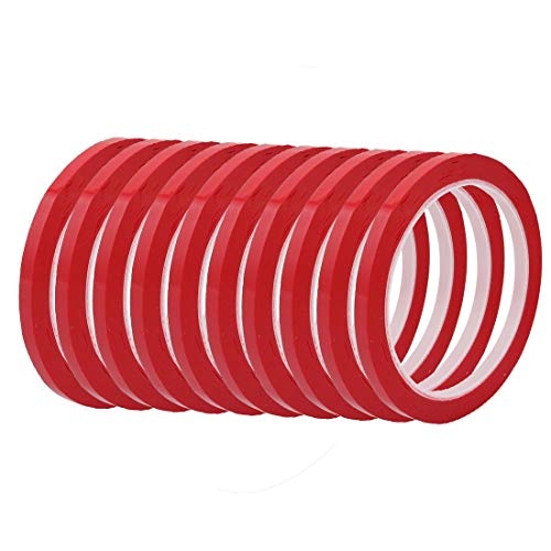 New Lon0167 10 Stück 5mm Breite 164ft Länge einseitig elektrisch isoliert Klebeband rot(10Pcs 5mm Breite 164ft Länge einseitig elektrisch isoliertes Klebeband rot) von FIYA