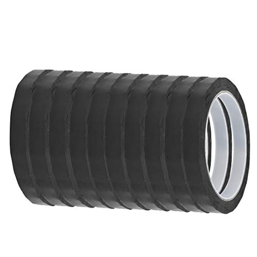 New Lon0167 10 Stück 8mm Breite 50 Meter Länge einseitig elektrisch isoliertes Klebeband schwarz(10pcs 8mm Breite 50M Länge einseitig elektrisch isoliertes Klebeband schwarz) von FIYA