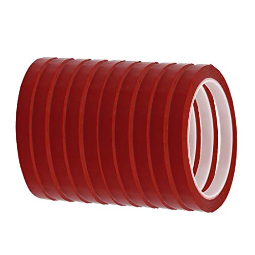 New Lon0167 10pcs 8mm Breite 164ft Länge einseitig elektrisch isoliert Klebeband rot(10Pcs 8mm Breite 164ft Länge einseitig elektrisch isoliertes Klebeband rot) von FIYA