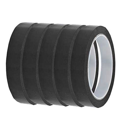 New Lon0167 15mm Breite 164ft Länge einseitig elektrisch isoliertes Klebeband schwarz 5Stk(15mm Breite 164ft Länge einseitig elektrisch isoliertes Klebeband schwarz 5St) von FIYA