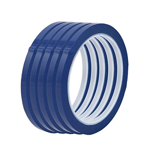 New Lon0167 5 Stück 5mm Breite 164ft Länge einseitig elektrisch isoliert Klebeband blau(5Pcs 5mm Breite 164ft Länge einseitig elektrisch isoliertes Klebeband blau) von FIYA