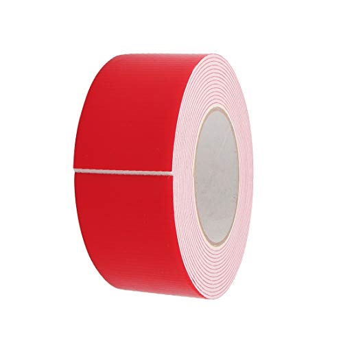 New Lon0167 50x2mm Doppelseitiges Klebeband Stoßfest Schwamm Schaumstoffband 5m Länge rot weiß (50x2mm doppelseitig klebendes stoßsicheres Schaumstoffband 5M Länge rot weiß) von FIYA