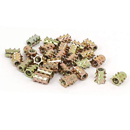 New Lon0167 M4 x 10mm Sternkopf Einsatzschrauben E-Noten Möbelbeschläge Bronze-Farbe 30pcs(M4 x 10mm Sternkopfschrauben E-Muttern Möbelbeschläge Bronzeton 30 Stück) von FIYA