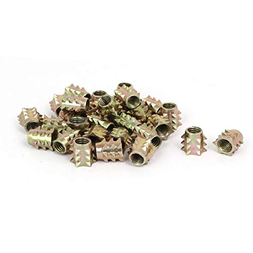 New Lon0167 M6 x 10mm Sternkopf Einsatzschrauben E-Noten Möbelbeschläge Bronze Farbe 30st(M6 x 10mm Star Head Insert Schrauben E-Muttern Möbelbeschläge Bronzeton 30st) von FIYA