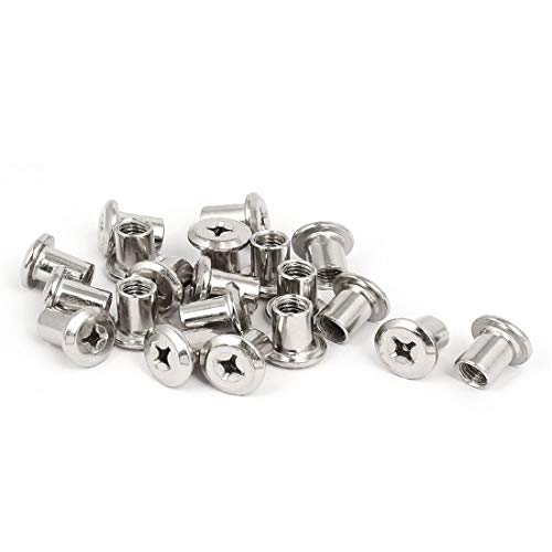 New Lon0167 M6x10mm Metall Kreuzschlitzmuttern Möbelbeschläge Beschläge Beschläge 20 Stück(M6x10mm Phillips-Kopfmuttern aus Metall Möbelbeschläge 20Stk) von FIYA