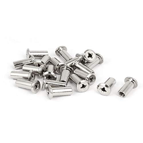 New Lon0167 M6x18mm Metall Kreuzschlitzmuttern Möbelbeschläge Beschläge Beschläge 20 Stück(M6x18mm Metall Phillips Head Muttern Möbelbeschläge 20st) von FIYA