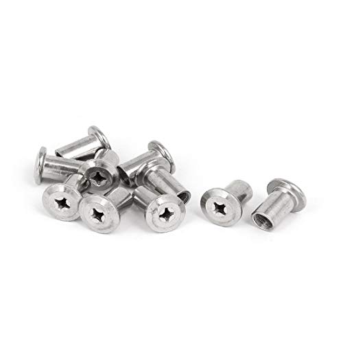 New Lon0167 M8x17mm Metall Kreuzschlitz Docking-Muttern Möbelbeschläge Fittings 10 Stück(M8x17mm Metall Phillips Head Barrel Muttern Möbelbeschläge 10 Stück) von FIYA