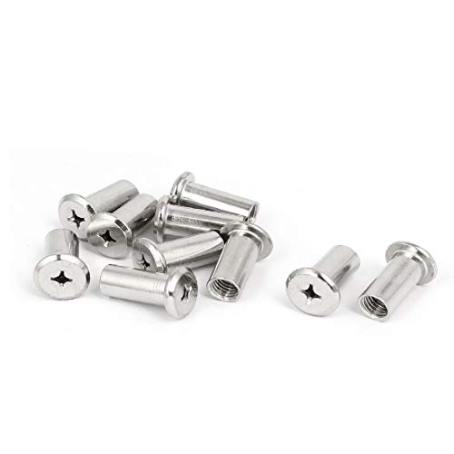 New Lon0167 M8x22mm Metall Kreuzschlitzmuttern Möbelbeschläge 10st(M8x22mm Metall Phillips Kopf Muttern Möbelbeschläge 10pcs) von FIYA