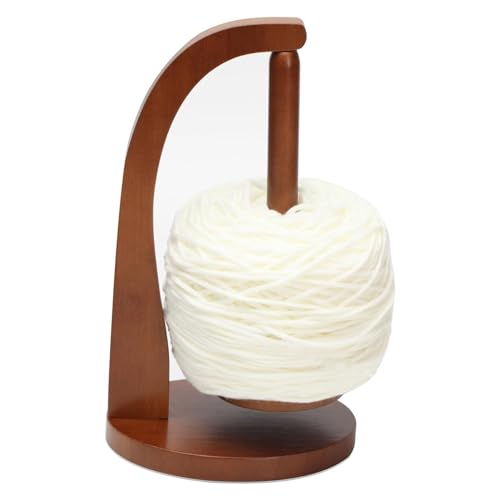 FIYSON Wollabwickler Holz kugelgelagert als Wollhalter, Garnhalter, Wool Ball Holder Wooden Spinning Yarn Holder Magnetic Wool Holder - für knotenfreies, gleichmäßiges Stricken und Häkeln (Stil 1) von FIYSON