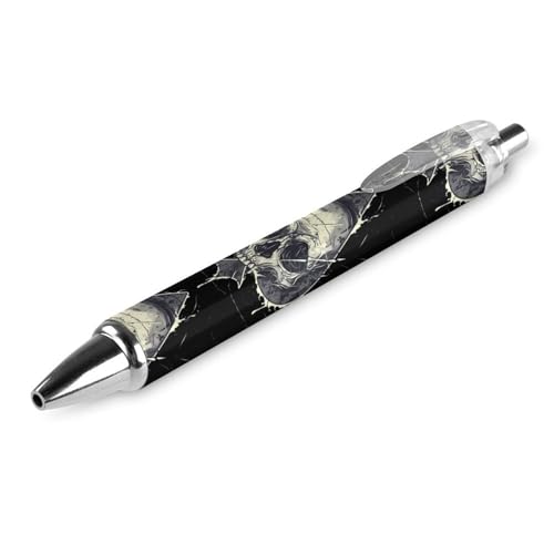 FJQWKLF Kugelschreiber mit Totenkopf-Motiv, Poker-Motiv, 0,5 mm, personalisierbar, einziehbar, schwarzer runder Schaft, feine Spitze, für Notizbücher, Schreiben, Büro, 1 Stück FJQWKLF Kugelschreiber mit Totenkopf-Motiv, Poker-Motiv, 0,5 mm, personalisierbar, einziehbar, schwarzer runder Schaft, feine Spitze, für Notizbücher, Schreiben, Büro, 1 Stück von FJQWKLF