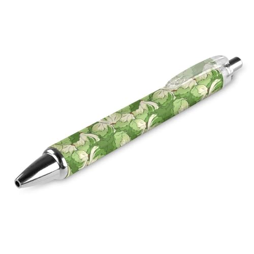 FJQWKLF Schwarzer Kugelschreiber mit Cartoon-Brokkoli-Muster für Männer und Frauen, einziehbarer Stift, 0,5 mm Kugelschreiber für flüssiges Schreiben, 1 Stück von FJQWKLF