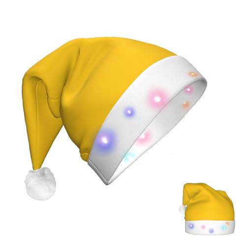 FJWSLCH Weihnachtsmütze aus dickem Samt, unisex, LED-Licht, Weihnachtsmannmütze, Geschenk für Partyzubehör von FJWSLCH