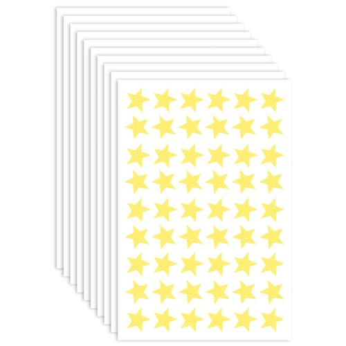 FKWKUW 1620Pcs Star Reward Sticker, Aufkleber Sterne Aufkleber Klebesterne Abnehmbar Reward Decals Folie Mini Star Sticker Für Schüler Lehrer Kinder (Gold) von FKWKUW