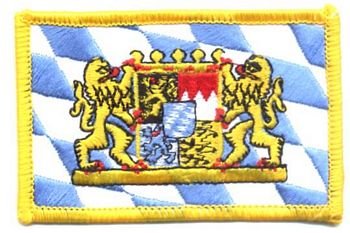 Aufnäher Patch Freistaat Bayern Löwen Fahne Flagge FLAGGENMAE® von FLAGGENMAE