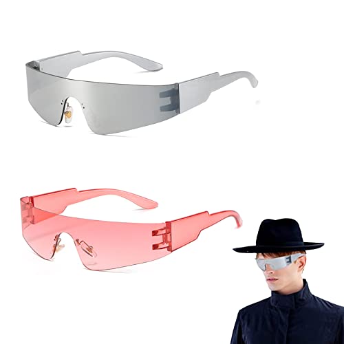 Futuristische Sonnenbrille, 2 Stück Futuristische Brille Hässliche Zyklop Sonnenbrille, Fun Glasses Rollenspiel Halloween Brillen Set, Space Brille Alien Brillen Set von FLAVNTEL