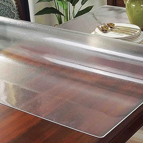 Transparenter PVC Tisch Schutzfolie, 3.0 mm Wasserdicht Mattierte Plastik Tischfolie Tischmatte, Rechteckig Transparenter Tischschutz Tischdecke, für Kaffeetische (100x180cm/39x71in) von FLAVYO