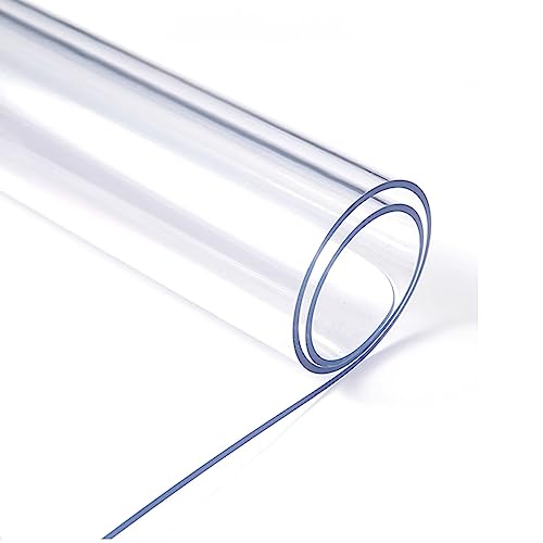 Transparenter Tischschutz, 1,0 mm Dick, Transparenter, Wasserdichter PVC-Tischdeckenschutz, Abwischbare Transparente Kunststoff-Tischdecke (80x140cm/31x55in) von FLAVYO