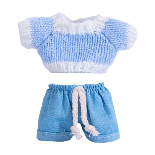 FLCPJGV 15cm Mode Puppe Kleidung Nette Puppe Kleidung Mädchen Puppe Outfits DIY Puppe Kleidung Spielzeug Mädchen Geschenk, Blau Und Weiß von FLCPJGV