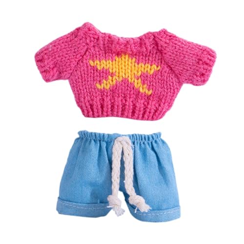 FLCPJGV 15cm Mode Puppe Kleidung Nette Puppe Kleidung Mädchen Puppe Outfits DIY Puppe Kleidung Spielzeug Mädchen Geschenk, Rose Rot mit Stern von FLCPJGV