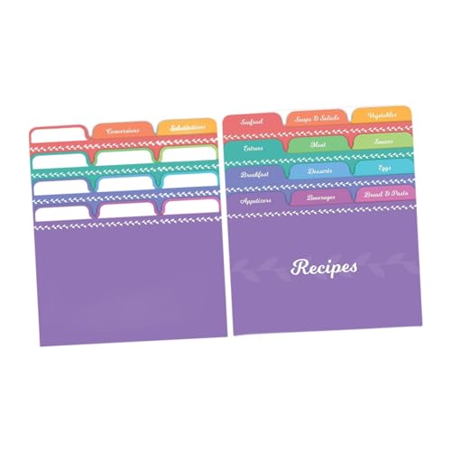 FLCPJGV 24 Küchen Karten Trenner für Rezepte, Karteikarten Organizer für Hochzeiten, Bunt von FLCPJGV