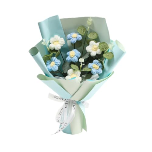 FLCPJGV Häkelblumen Bouquet für besondere Gelegenheiten, Blau von FLCPJGV