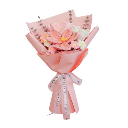 FLCPJGV Häkelblumen Strauß Als Dekoration für Zuhause Geschenk für Freundin Geburtstag Mütter, Rosa von FLCPJGV