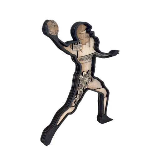 FLCPJGV Holzfigur für Desktop Kunst, Spieler Skulptur für und Schlafzimmer, Rugby -spielerstatue von FLCPJGV