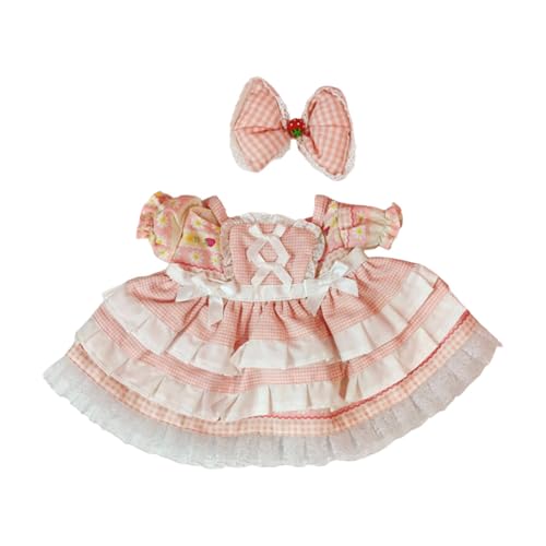 FLCPJGV Plüschpuppen Kleidung Anzug Anhänger Puppe Outfits Kostüm Kleid up für 22,83 Zoll Puppe, Rosa Blumen von FLCPJGV