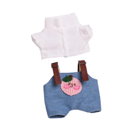 FLCPJGV Puppenoutfit mit Oberteil Und Hosenträger, Kleidung für Puppen, Anziehset für 15 cm Puppen, Blau Rosa von FLCPJGV