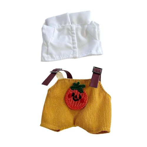 FLCPJGV Puppenoutfit mit Oberteil Und Hosenträger, Kleidung für Puppen, Anziehset für 15 cm Puppen, Gelb von FLCPJGV