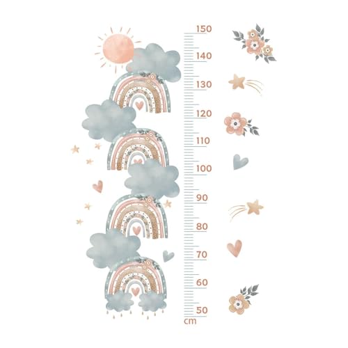FLCPJGV Wandaufkleber mit Wachstumsdiagramm für die Körpergröße, Aufkleber mit Lineal und Höhenanzeige von FLCPJGV