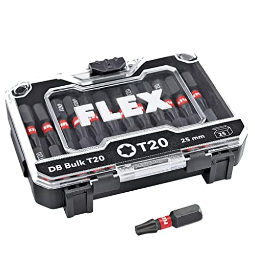 Flex Premium Bit-Set für Bohrschrauber 25 Bits Schrauber Torx DB Bulk T20 530490 von FLEX