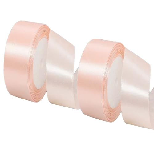 FLEXNOVA 2 Stück Champagner Rosa Geschenkband, 40mm X 22m Champagner Rosa Satinband, Schleifenband für Blumenstrauß Wickeln, DIY Crafts, Geburtstag & Hochzeit Veranstaltungsort Dekoration Band von FLEXNOVA