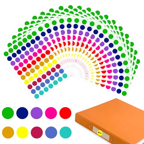 FLEXNOVA 1400 Stück Klebepunkte Bunt, 20mm Glue Dots Runde Etiketten Punkte Aufkleber Markierungspunkte Sticker Selbstklebend Farbige Aufkleber Punkte Klebeetiketten 10 Farben für Kalender Büro Schule von FLEXNOVA