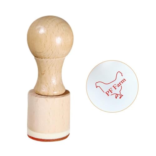 FLKWOP Eierstempel, Eierstempel für frische Eier, Hühnerei-Holzstempel, personalisierte einzigartige Huhn-Designs, Stempel Ei E mit benutzerdefinierten von FLKWOP