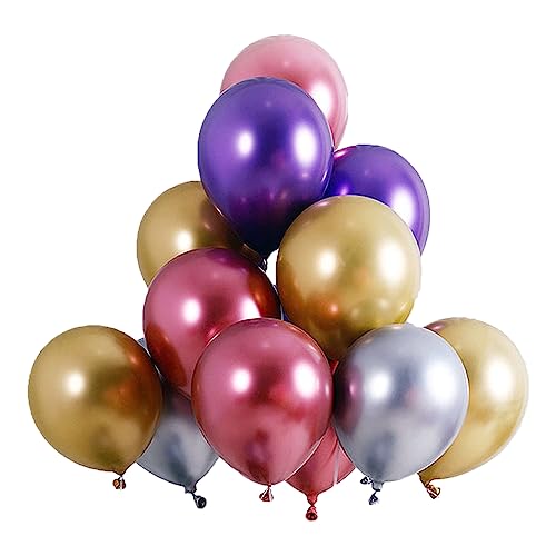 Luftballons Metallic Bunt Luftballons Geburtstag 100 Stück Luftballons Bunt Helium Ballons 10 Zoll Luftballon Latexballons Metallic Luftballons für Geburtstagsdeko Babyparty Hochzeit Taufe Deko von FLOTRUTE