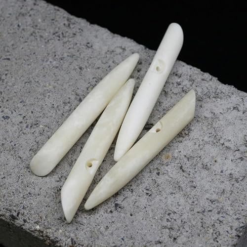 60mm 1/2/6Stk 100% echte weiße matte Knochen Knebelknöpfe große Olivenform Büffelhorn Mantelknöpfe zum Nähen Stricken Duffle Trench von FLYIFE