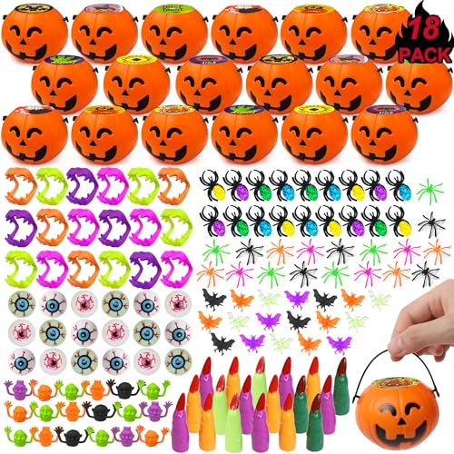 Halloween-Partygeschenke, vorgefüllte kleine Kunststoff-Kürbis-Boxen, Halloween-Spielzeug in Großpackung, Halloween-Preise, Geschenke für Kinder, Süßes oder Saures, Halloween-Party-Preise, Spielzeug, von FLYSNK