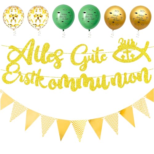 Kommunion Deko, Alles Gute zur Erstkommunion Banner, Kommunion Taufe Tischdeko, Alles Gute zur Konfirmation Girlande, kommunion Banner, Kommuniongirlande, für Taufe Party Dekoration von FMKLDENA