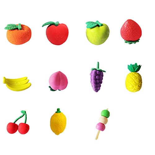 FNKDOR # Eine Gruppe von 10 Kuchen Radiergummi Gemüse Obst Modellierung Radiergummi 3D Radiergummi (C, One Size) von FNKDOR