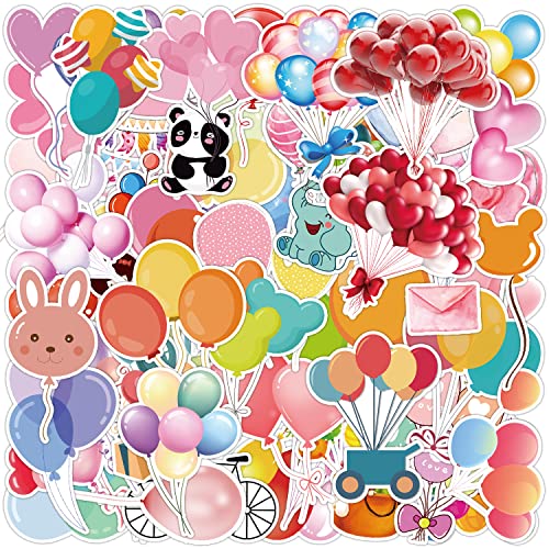 50Pcs Ballon Aufkleber für Kinder Teenager, Hochzeit Party Urlaub Dekoration Aufkleber Packs, wasserdicht Vinyl bunte Geburtstag Feier Geschenk Aufkleber von FOCRI