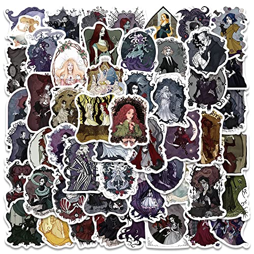 50Pcs Dark Witch Aufkleber, Scary Spooky Wiccan Style Aufkleber Packs, Vinyl Waterproof Witchy Apothecary Decals für Notebook Telefon Tagebuch von FOCRI