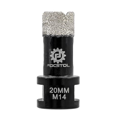 FOCSTOL Diamant Fliesenbohrer 20mm Vakuumgelötete Diamant Lochsäge für Porzellan Keramik Fliese Marmor Granit Stein Quarz M14 Gewinde von FOCSTOL