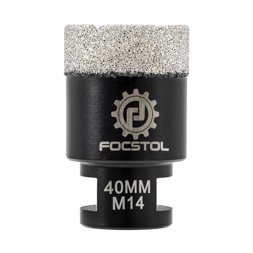 FOCSTOL Diamant Fliesenbohrer 40mm Vakuumgelötete Diamant Lochsäge für Porzellan Keramik Fliese Marmor Granit Stein Quarz M14 Gewinde von FOCSTOL